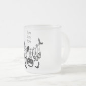 Home Scary Home Vleermuizen Pompoen, Zwarte kat, V Matglas Koffiemok (Voorkant rechts)