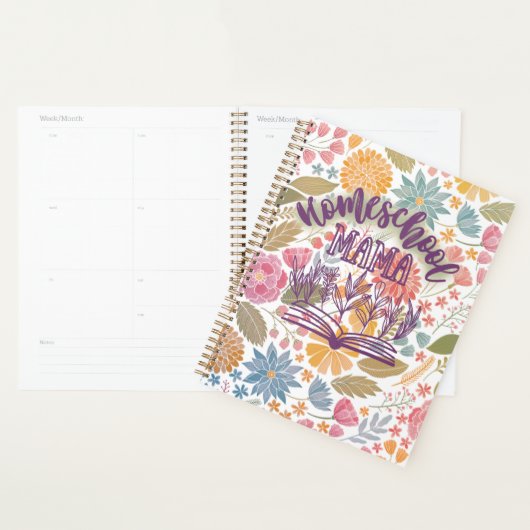 Home School planner, bloemenontwerp Planner (Display)