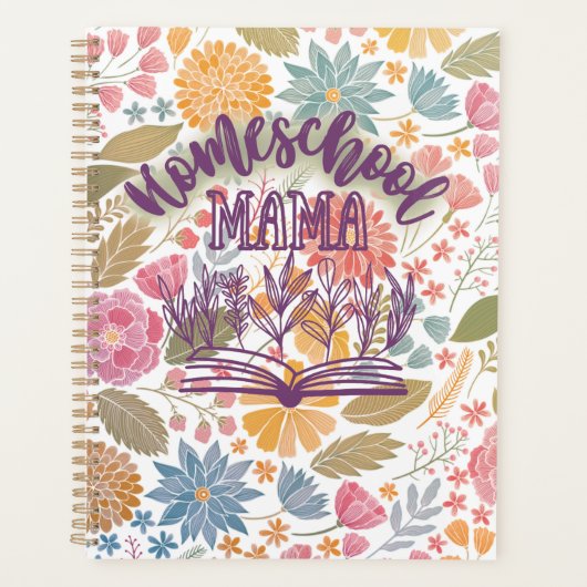 Home School planner, bloemenontwerp Planner (Voorkant)