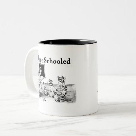 Home Schoolkleding en geschenken Tweekleurige Koffiemok (Voorkant links)