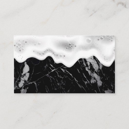 Home Schoonmaak Logo | zeepschuim | zwart marmer Visitekaartje (Achterkant)