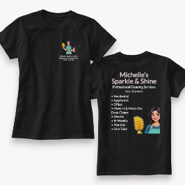 Home Schoonmaak Service Moderne Vrouw Zwart T-shirt