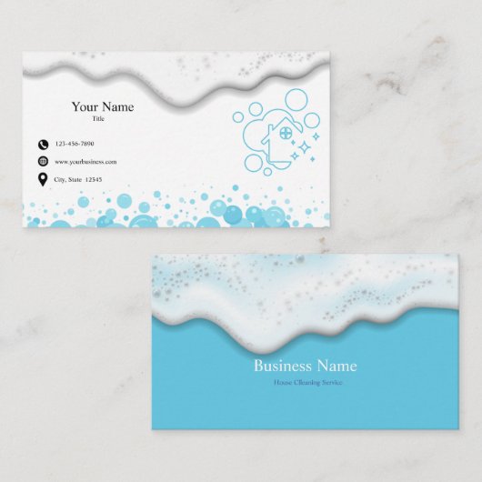 Home Schoonmaak Service Zeepbellen Visitekaartje (Voorkant / Achterkant)