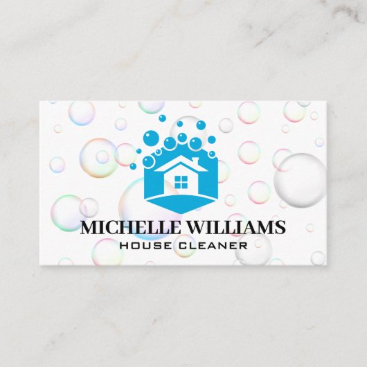 Home Schoonmaak | Zeep Bubbels en Suds Visitekaartje (Voorkant)