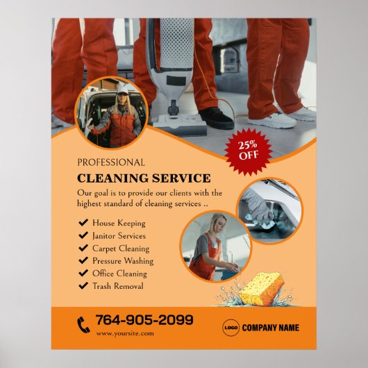 Home Schoonmaakdiensten Aangepast Poster (Voorkant)