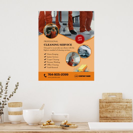 Home Schoonmaakdiensten Aangepast Poster (Keuken)