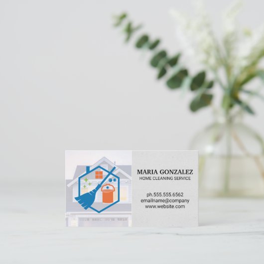 Home Schoonmaakmiddelen Logo | Schonere services Visitekaartje (Staand voorkant)