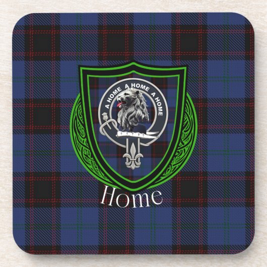 Home Scottish Clan Tartan & Crest Bier Onderzetter (Voorkant)