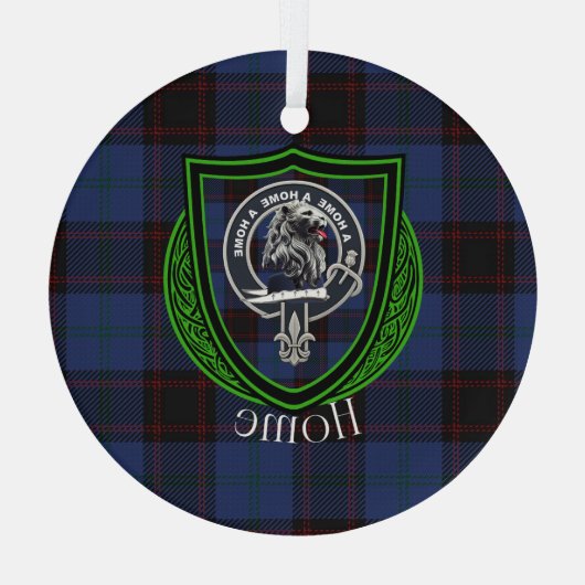 Home Scottish Clan Tartan & Crest Glas Ornament (Achterkant)