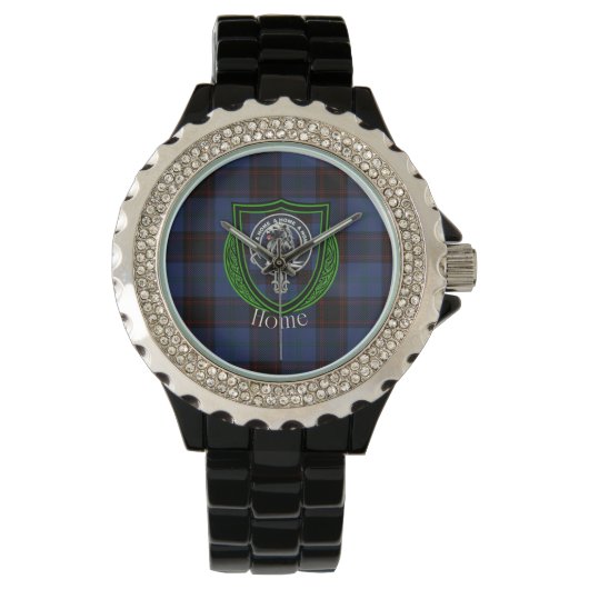 Home Scottish Clan Tartan & Crest Horloge (Voorkant)