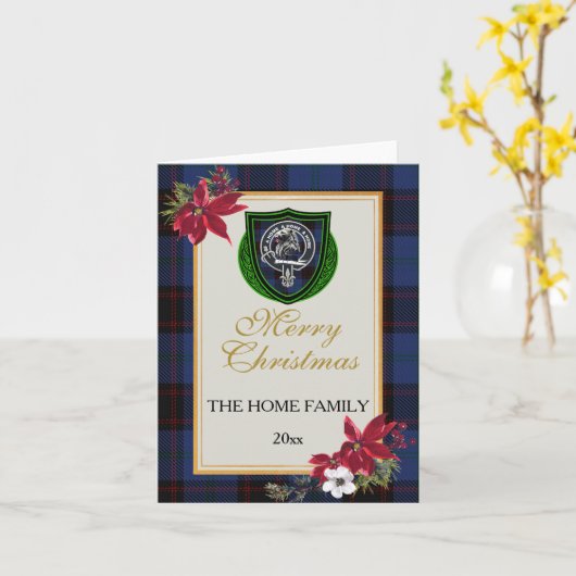 Home Scottish Clan Tartan & Crest Kaart (Gele Bloem)