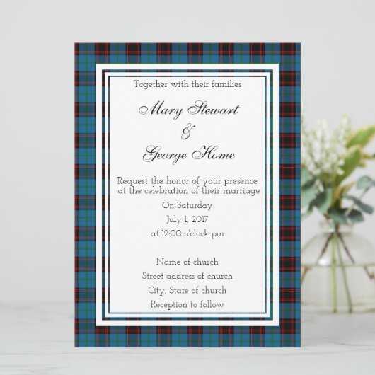 Home Scottish Wedding Uitnodiging (Staand voorkant)