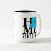 HOME Sebastian 15oz blue hibiscus Tweekleurige Koffiemok (Voorkant rechts)