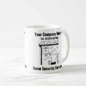 Home Security Services Cartoon Koffiemok (Voorkant rechts)