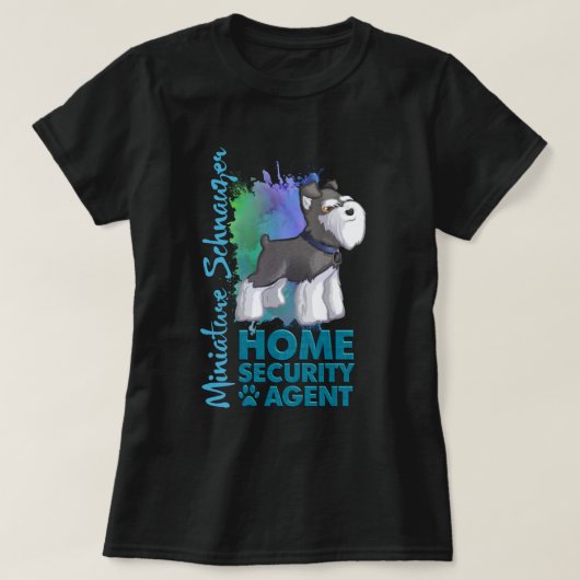 Home Security | Zout n Pepper Miniature Schnauzer T-shirt (Design voorkant)