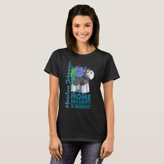 Home Security | Zout n Pepper Miniature Schnauzer T-shirt (Voorkant volledig)