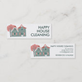 Home Services Charming Cute House Cleaning Home Se Mini Visitekaartje (Voorkant / Achterkant)