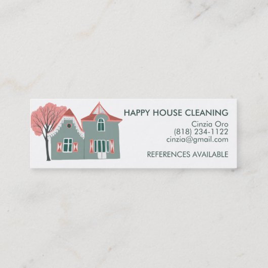 Home Services Charming Cute House Cleaning Home Se Mini Visitekaartje (Achterkant)