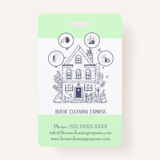 Home Services Charming House Cleaning Badge (Achterkant)