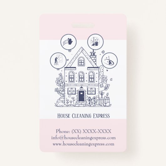 Home Services Charming House Cleaning Badge (Achterkant)