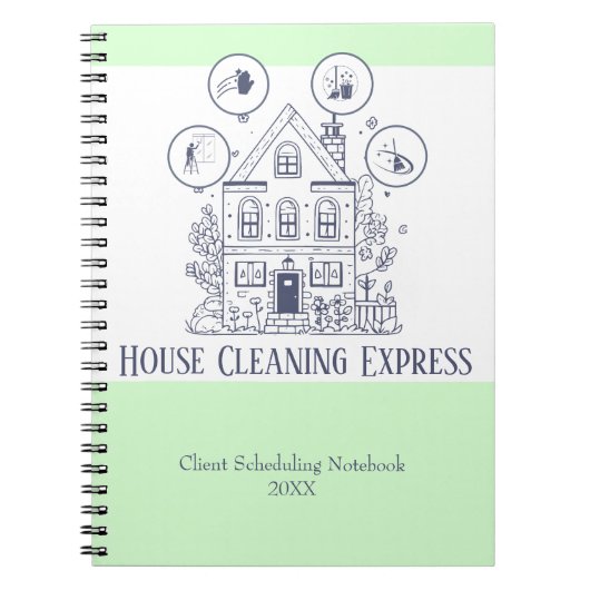 Home Services Charming House Cleaning Notitieboek (Voorkant)