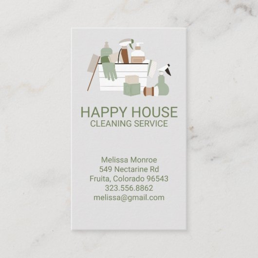 Home Services Charming House Cleaning Visitekaartje (Voorkant)