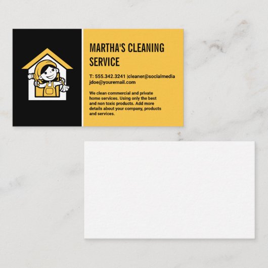 Home Services | Logo voor het reinigen van vloeist Visitekaartje (Voorkant / Achterkant)