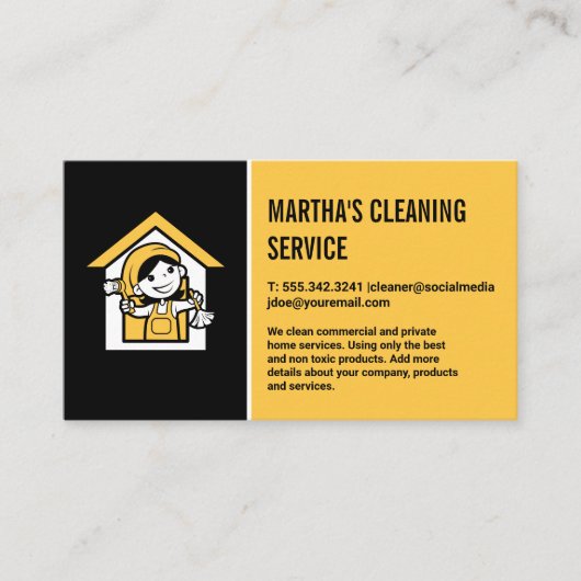 Home Services | Logo voor het reinigen van vloeist Visitekaartje (Voorkant)