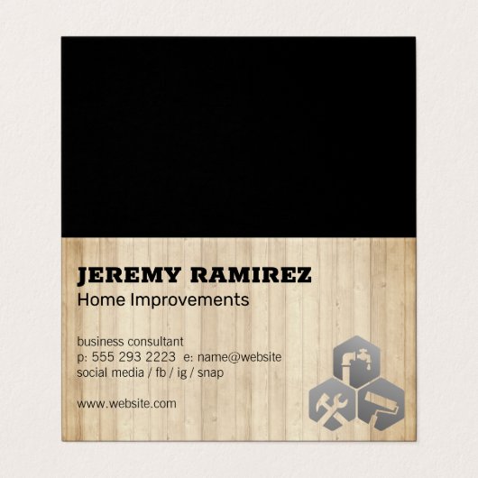 Home Services-pictogram | Houten Borden Visitekaartje (Buitenkant ongevouwen)