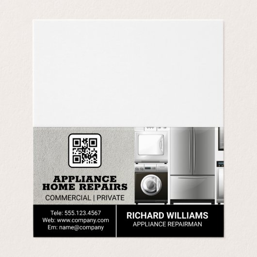 Home Services voor apparaatreparatie | QR-code Visitekaartje (Buitenkant ongevouwen)