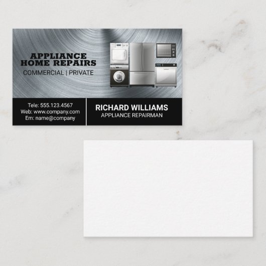 Home Services voor apparaatreparatie | Technicus Visitekaartje (Voorkant / Achterkant)