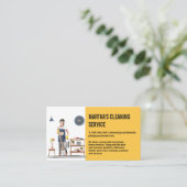 Home Services | Vrouw maakt huis schoon Visitekaartje (Staand voorkant)