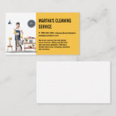 Home Services | Vrouw maakt huis schoon Visitekaartje (Voorkant / Achterkant)