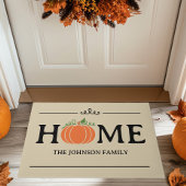Home Sinaasappel Pompoen Beige Custom Achternaam D Deurmat