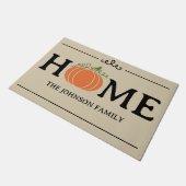 Home Sinaasappel Pompoen Beige Custom Achternaam D Deurmat (Schuin)