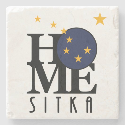 HOME Sitka Alaska Stenen Onderzetter (Voorkant)
