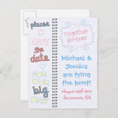 Home Sketch Save the Date Notitieboek Briefkaart (Voorkant / Achterkant)