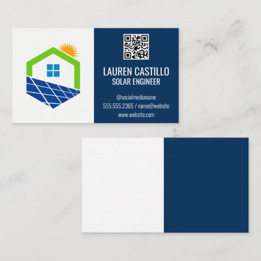 Home Solar Logo | Visitekaartje QR-scancode (Voorkant / Achterkant)