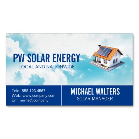 Home Solar | schone energie Magnetisch Visitekaartje (Voorkant)