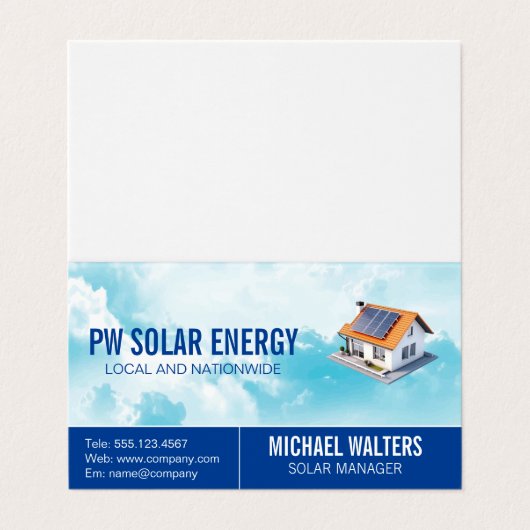 Home Solar | schone energie Visitekaartje (Buitenkant ongevouwen)