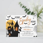 Home Spooky Home Halloween Housewarming Party Kaart (Staand voorkant)