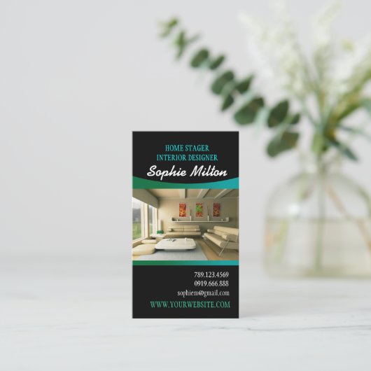 Home Stager Interieur Ontwerper Fotosjabloon Visitekaartje (Staand voorkant)