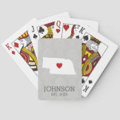 Home State Map Art - Aangepaste naam Nebraska Pokerkaarten (Achterkant)