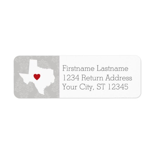 Home State Map Art - Custom Name Texas Etiket (Voorkant)