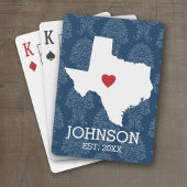 Home State Map Art - Custom Name Texas Pokerkaarten
