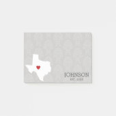 Home State Map Art - Custom Name Texas Post-it® Notes (Voorkant)
