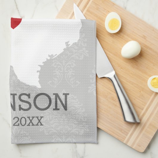 Home State Map Art - Custom Name Texas Theedoek (Quarter Fold)