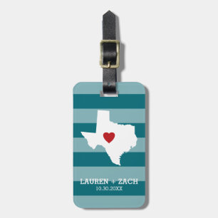 Home State Map Art - Custom Wedding Texas Bagagelabel