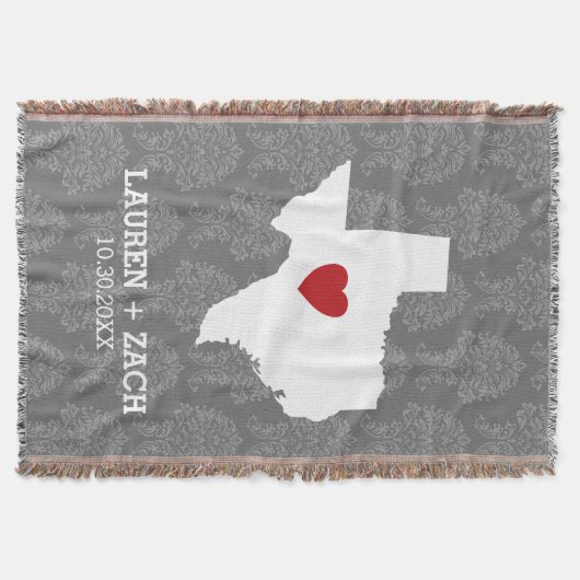 Home State Map Art - Custom Wedding Texas Deken (Voorkant)