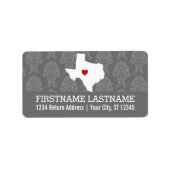 Home State Map Art - Custom Wedding Texas Etiket (Voorkant)